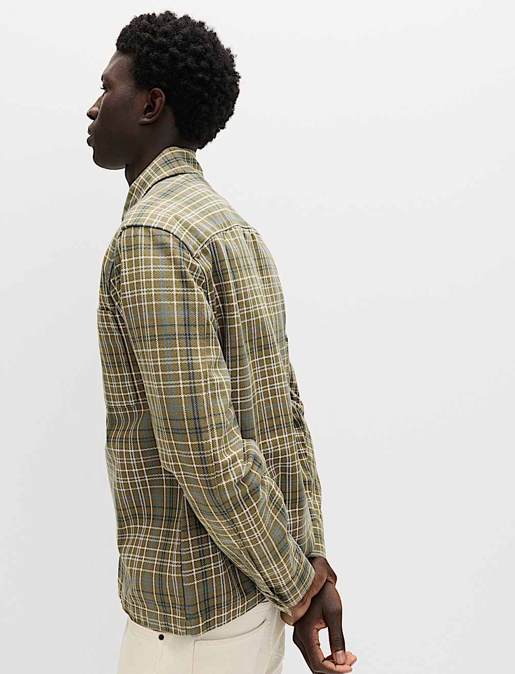 Pure Cotton Check Overshirt