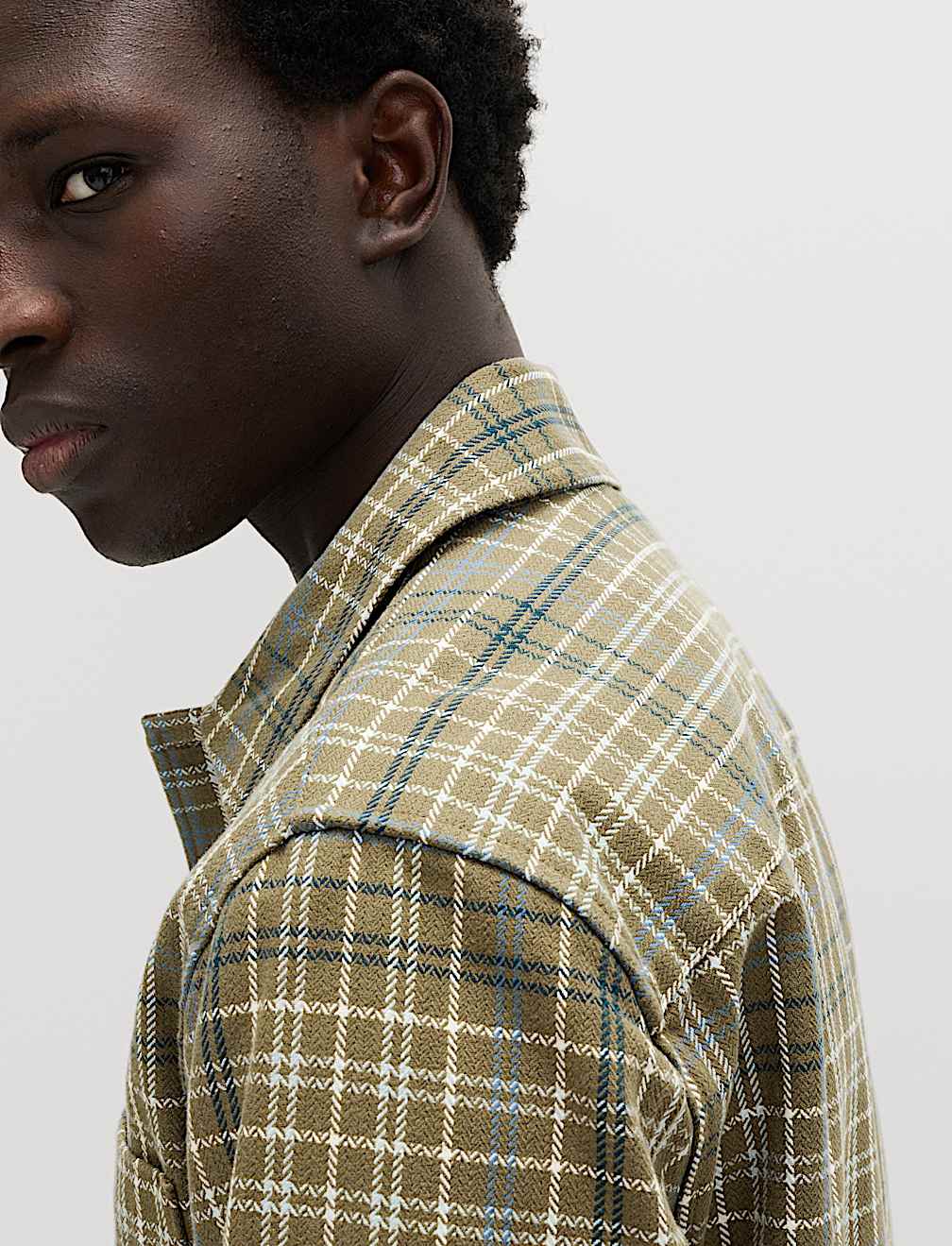 Pure Cotton Check Overshirt