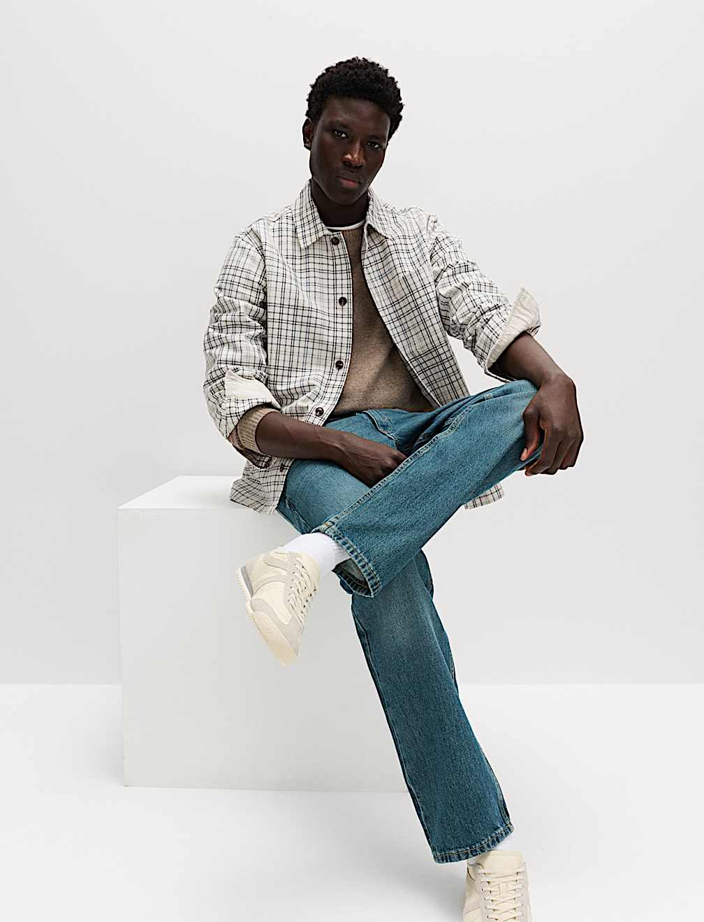 Pure Cotton Check Overshirt