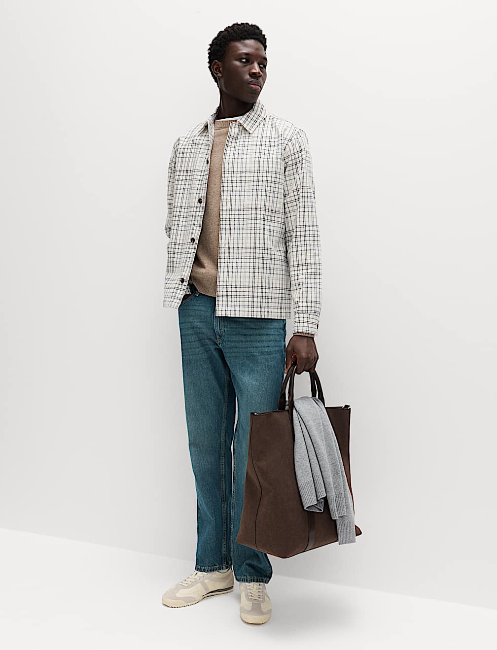 Pure Cotton Check Overshirt