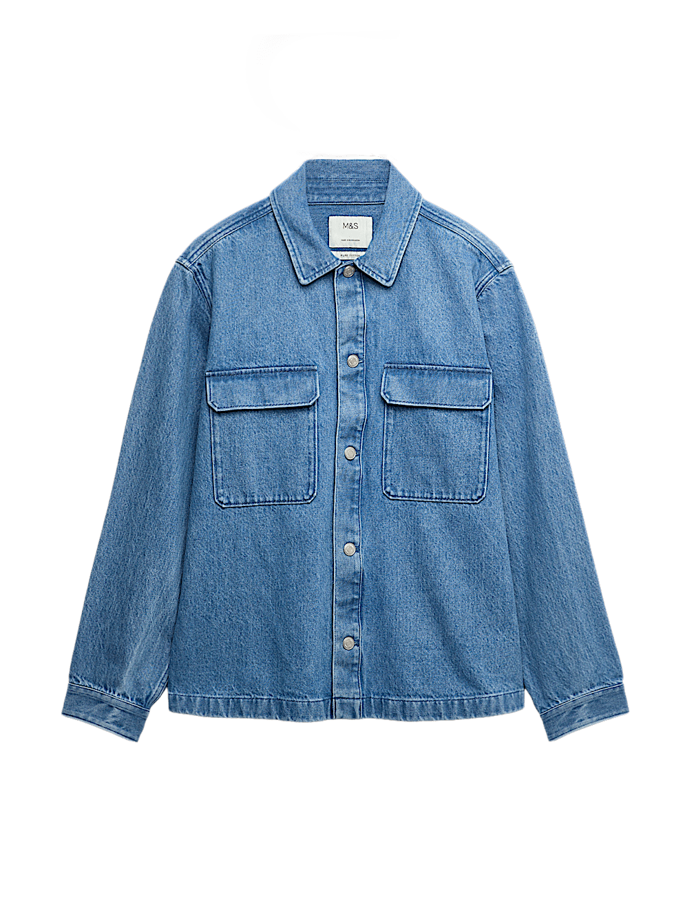 Regular Fit Pure Cotton Denim Overshirt