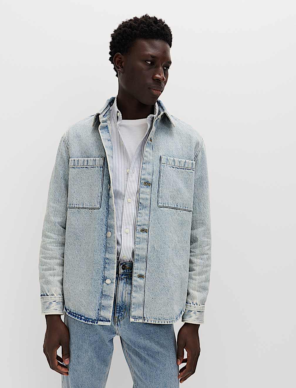 Pure Cotton Denim Overshirt