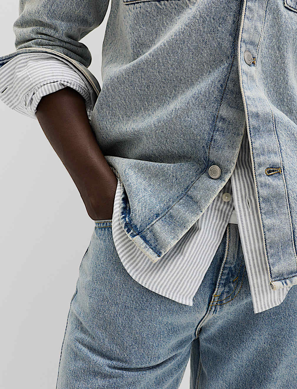Pure Cotton Denim Overshirt