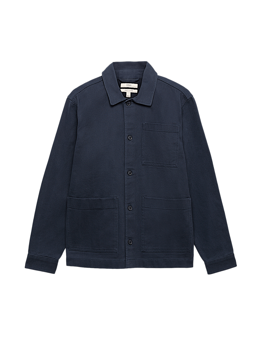 Regular Fit Pure Cotton Twill Overshirt