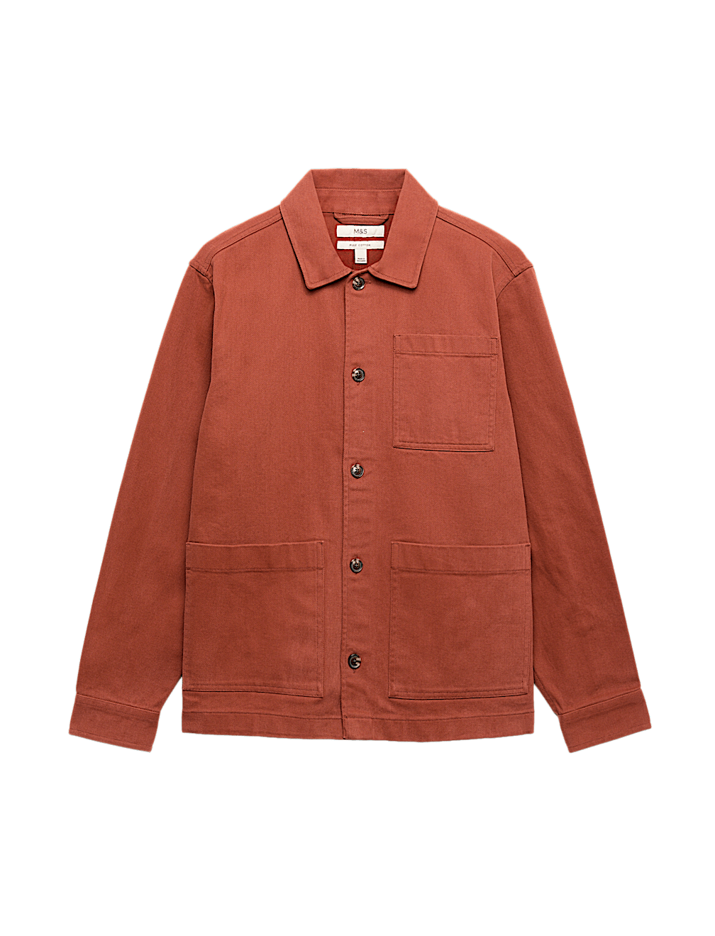 Regular Fit Pure Cotton Twill Overshirt