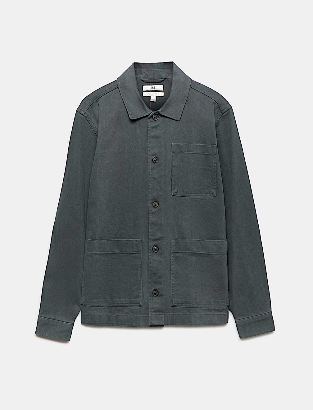 Regular Fit Pure Cotton Twill Overshirt