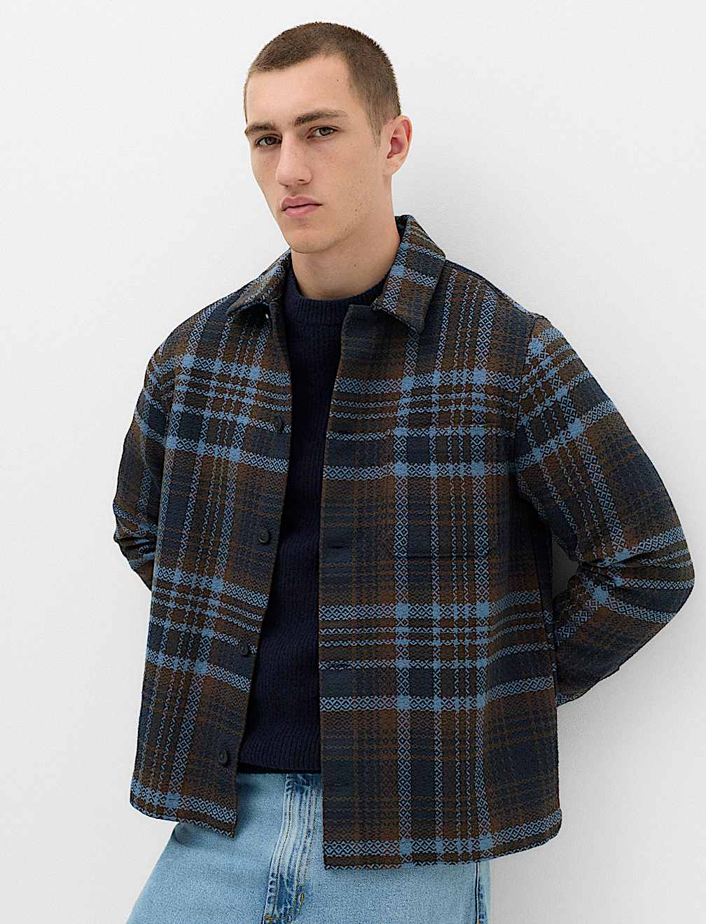 Pure Cotton Checked Overshirt