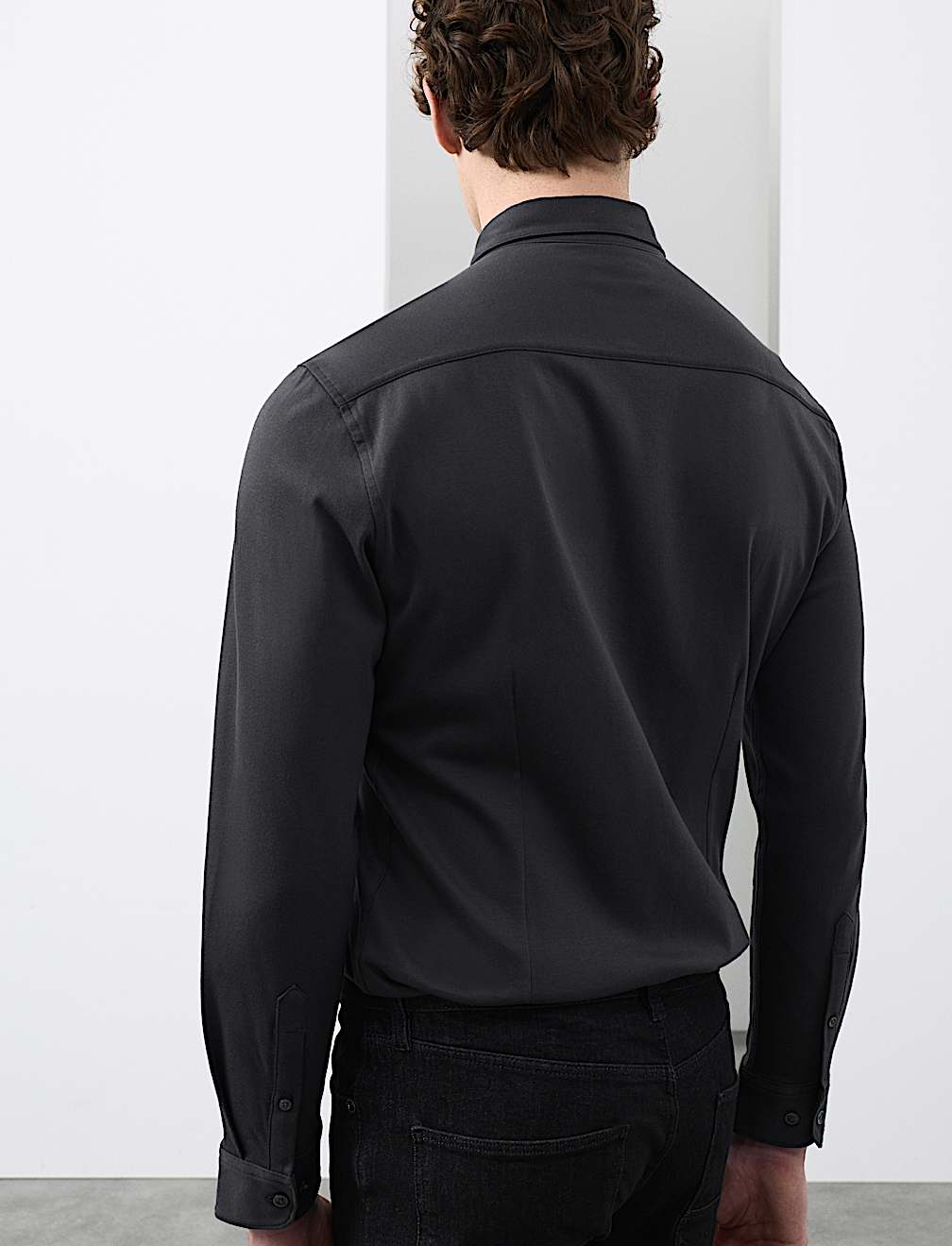 Slim Fit Easy Iron Pure Cotton Jersey Shirt