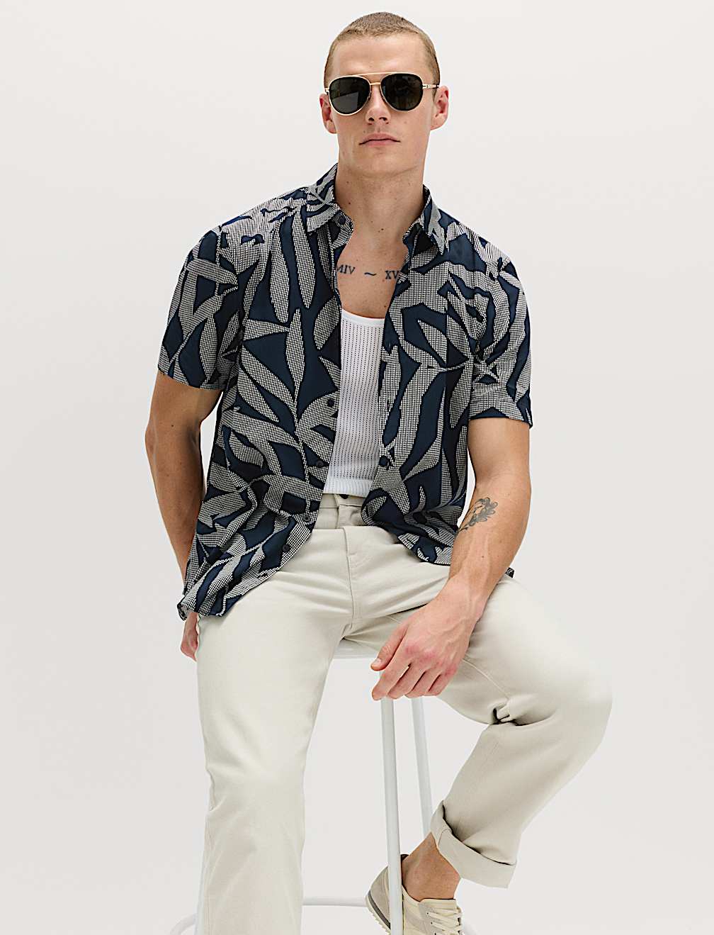 Pure Cotton Floral Short Sleeve Shirt