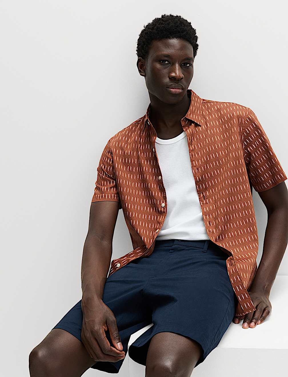 Pure Cotton Textured Shirt