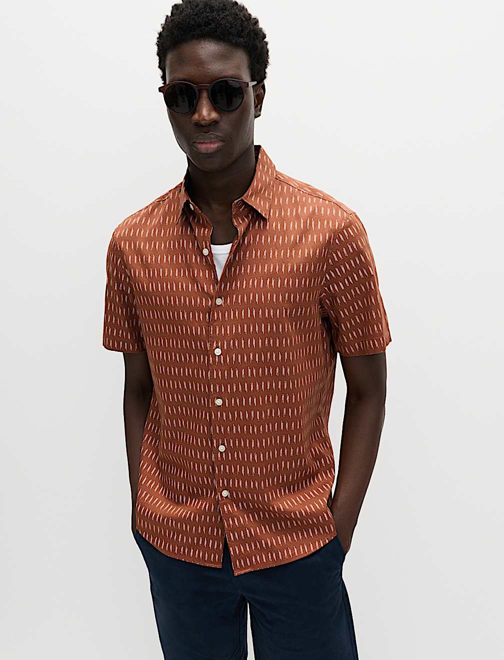 Pure Cotton Textured Shirt