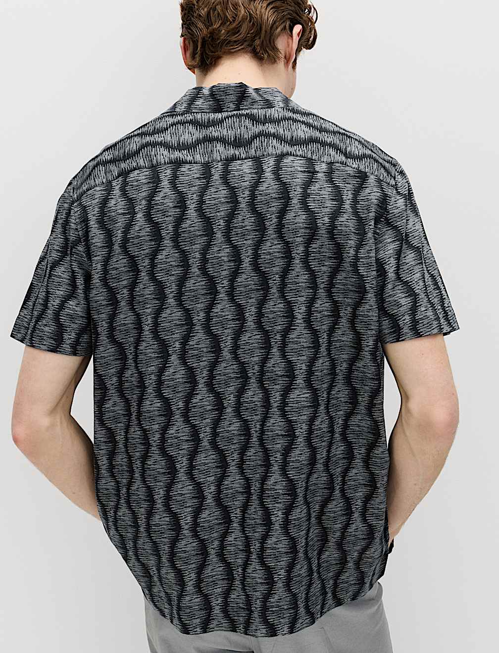 Pure Cotton Geometric Short Sleeve Shirt