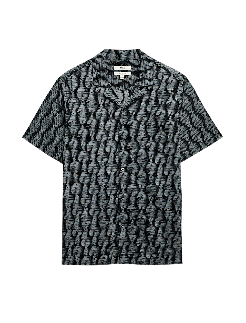 Pure Cotton Geometric Short Sleeve Shirt