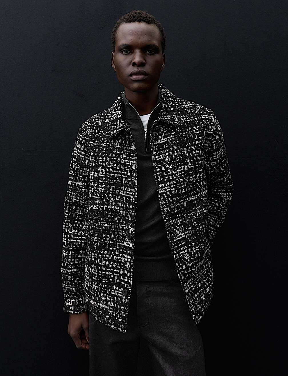 Regular Fit Wool Blend Textured Overshirt