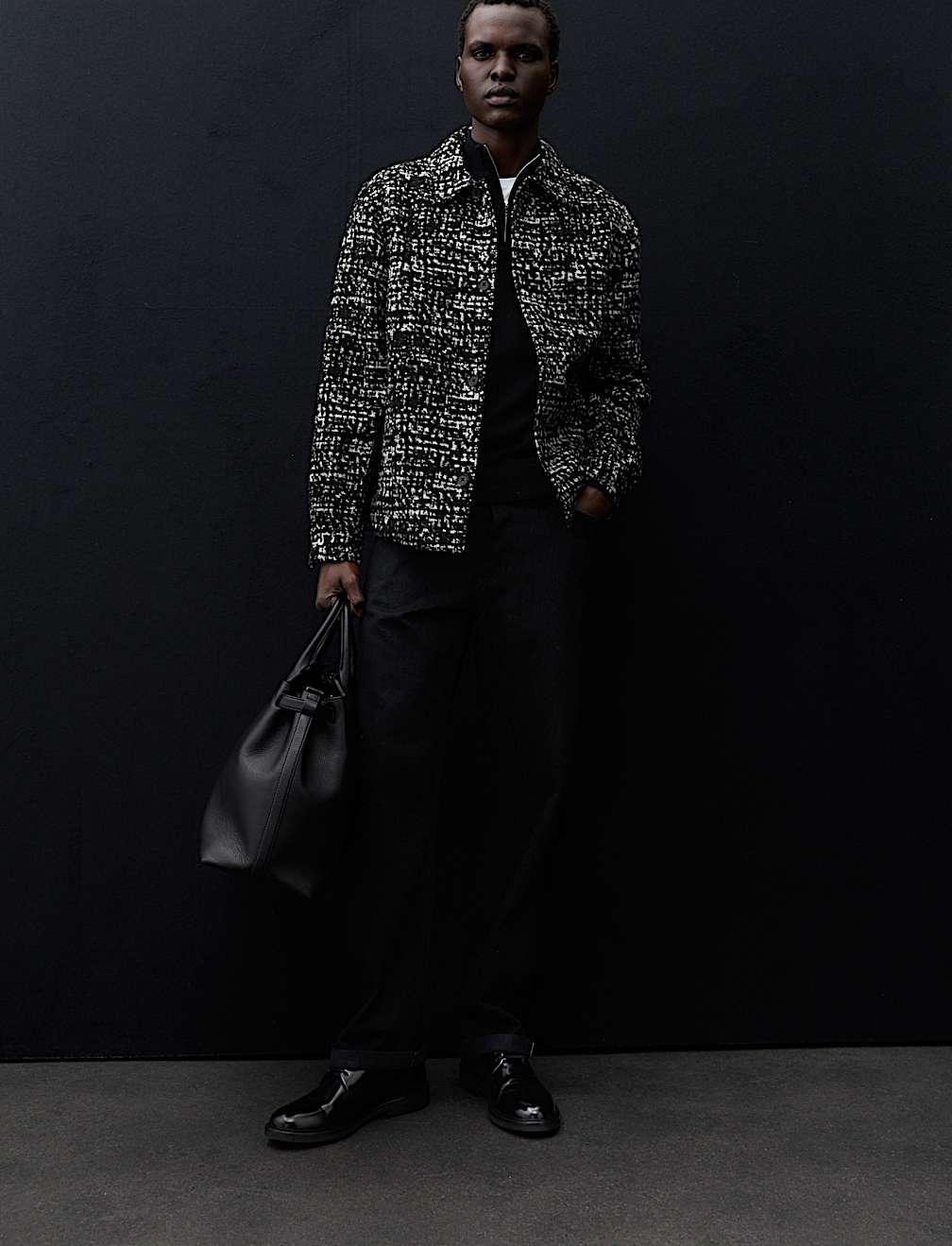 Regular Fit Wool Blend Textured Overshirt
