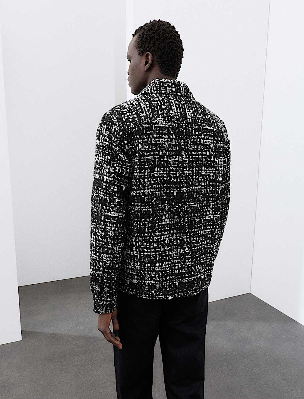 Regular Fit Wool Blend Textured Overshirt