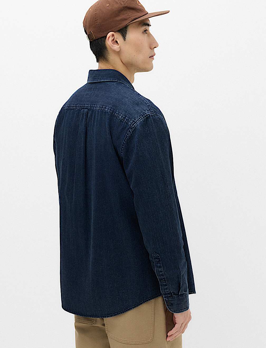 Regular Fit Pure Cotton Denim Stripe Shirt