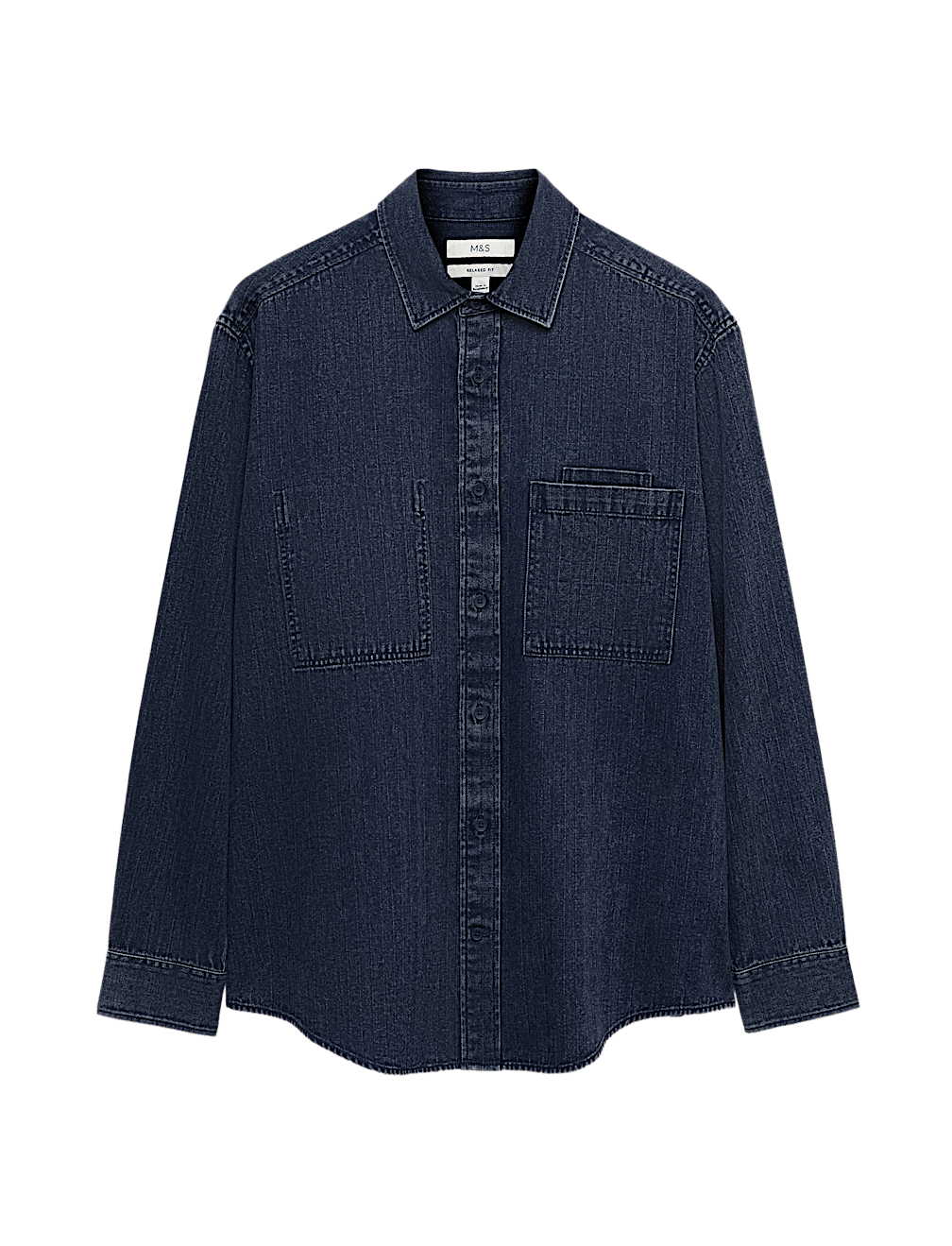 Regular Fit Pure Cotton Denim Stripe Shirt
