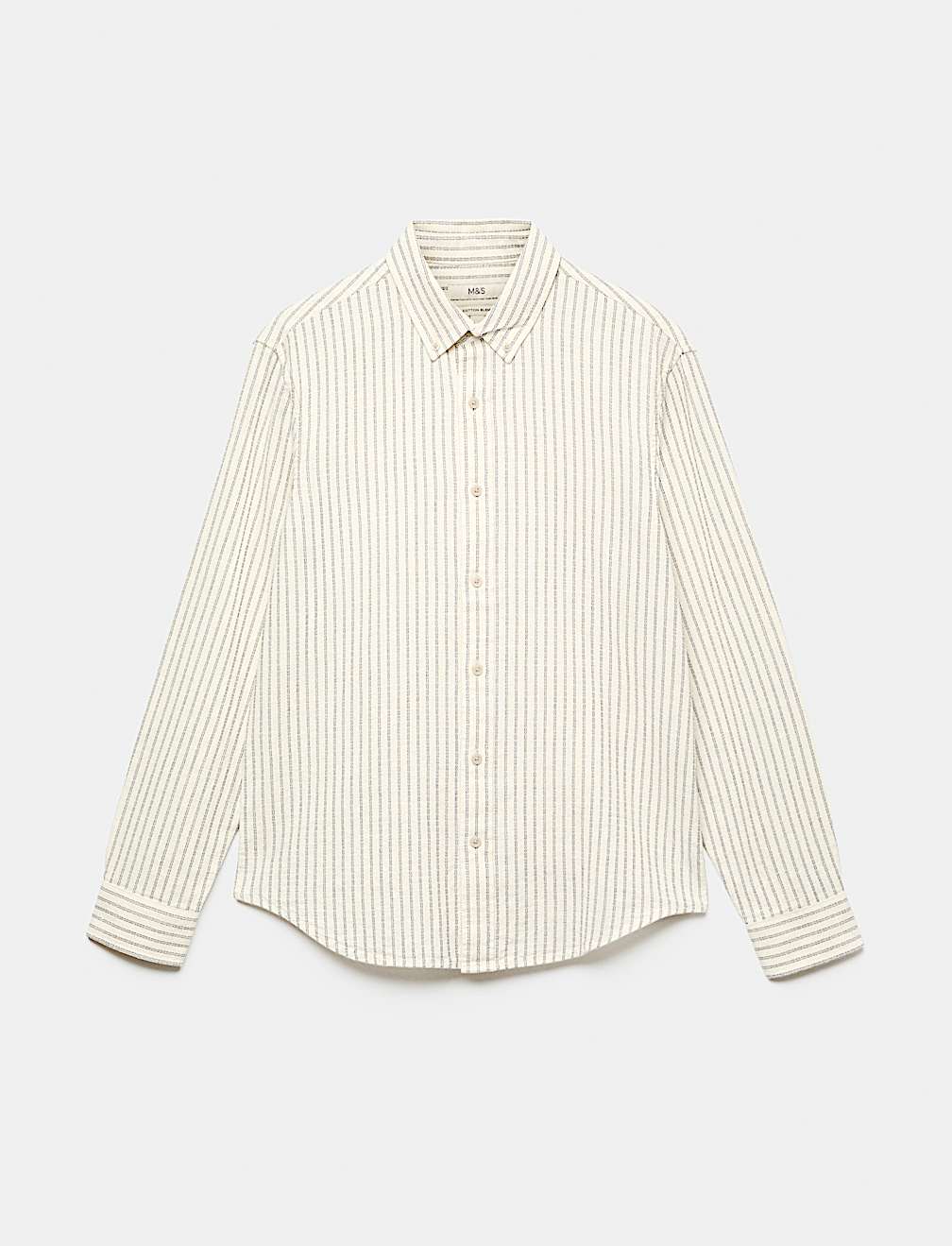 Cotton Linen Blend Striped Shirt