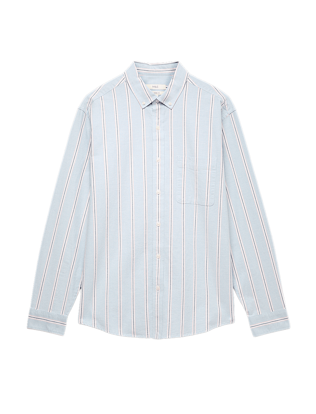 Relaxed Fit Cotton Rich Striped Oxford Shirt