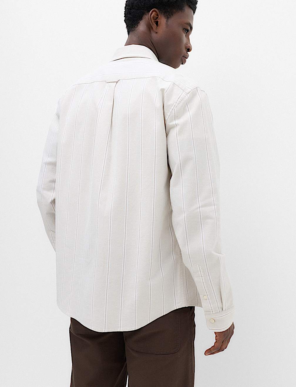 Relaxed Fit Cotton Rich Striped Oxford Shirt