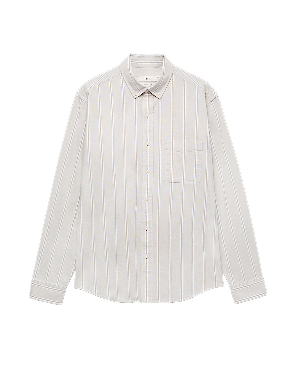 Relaxed Fit Cotton Rich Striped Oxford Shirt
