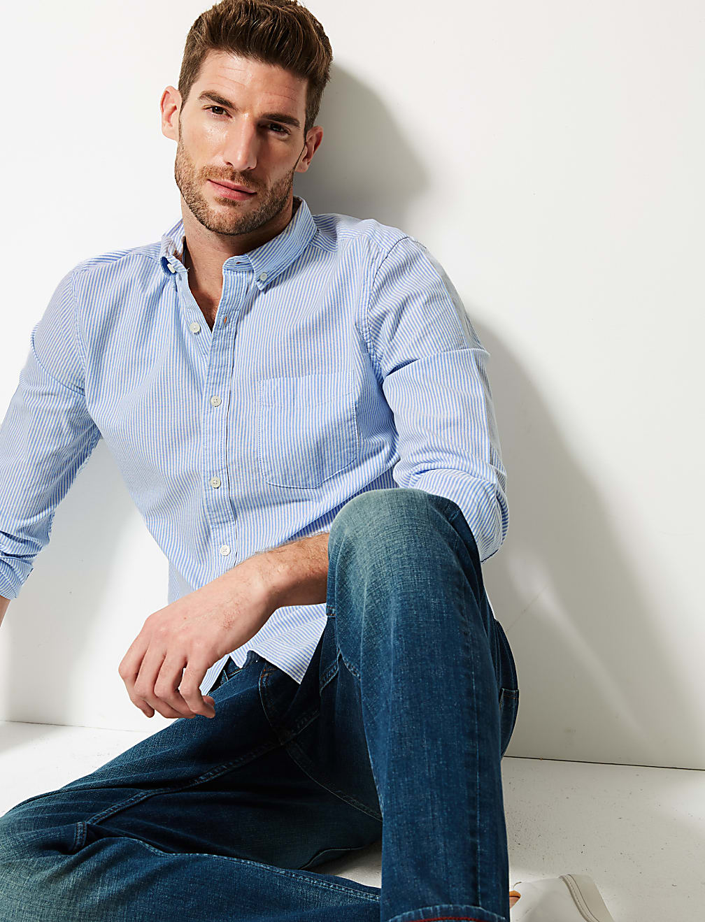 Pure Cotton Slim Fit Shirt with Pocket