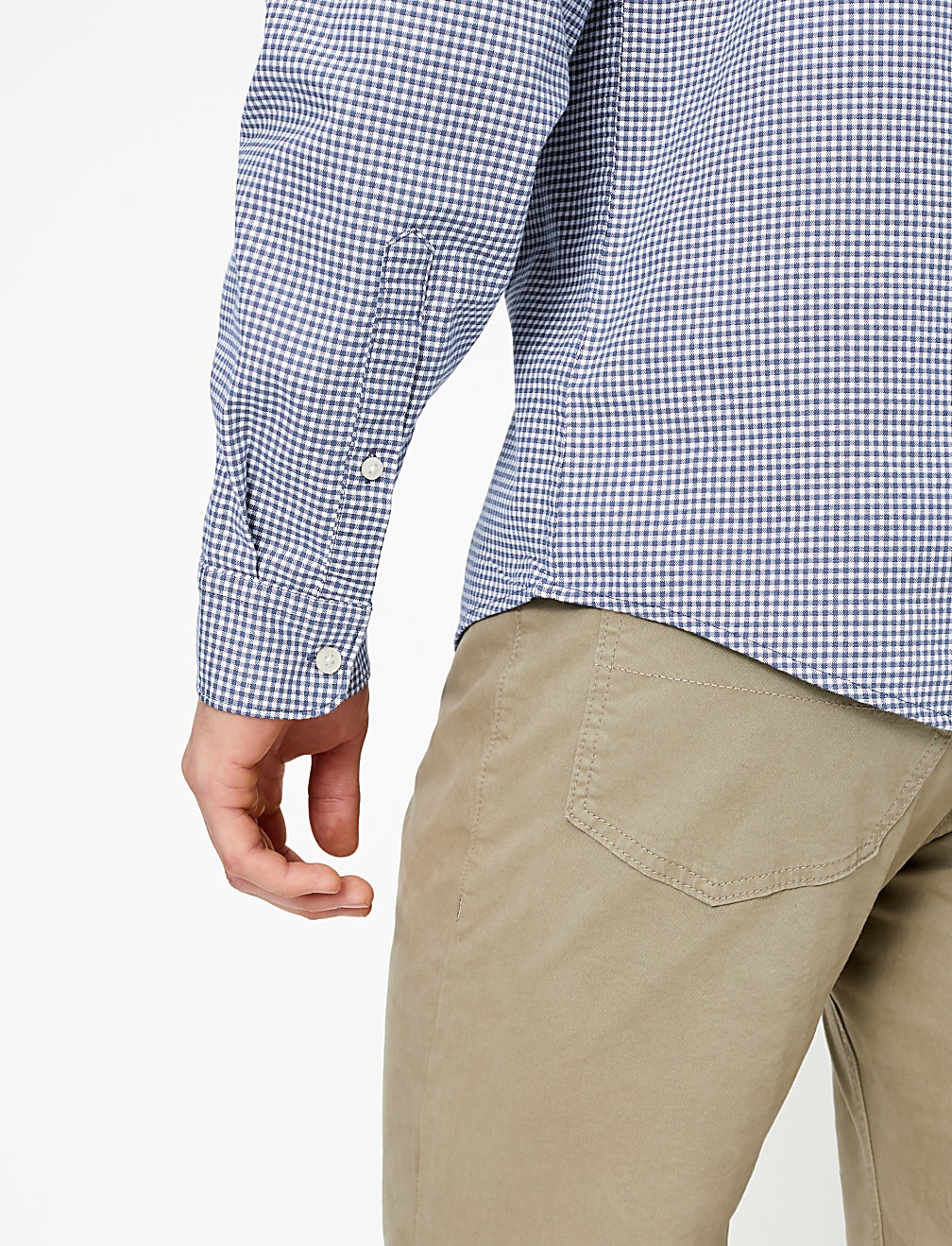 Cotton Rich Gingham Check Oxford Shirt
