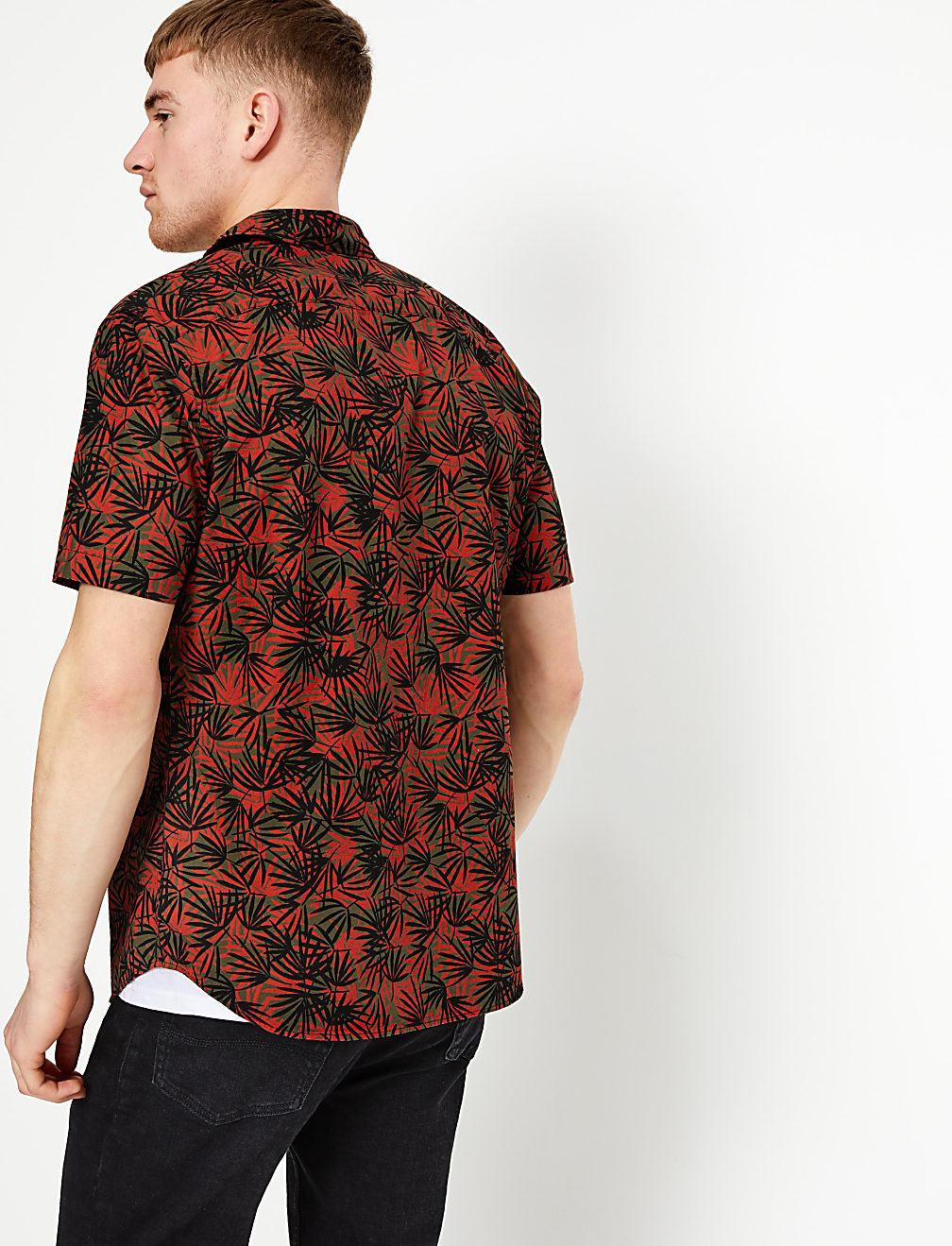 Pure Cotton Palm Print Shirt