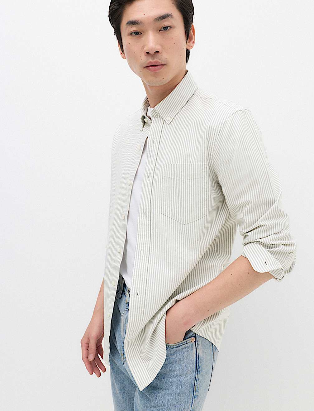 Regular Fit Pure Cotton Striped Shirt