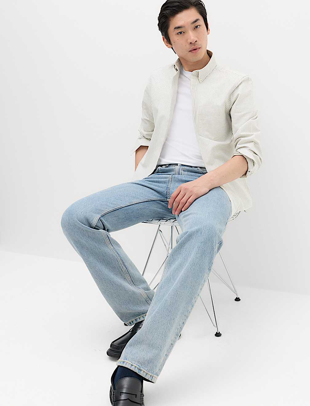 Regular Fit Pure Cotton Striped Shirt
