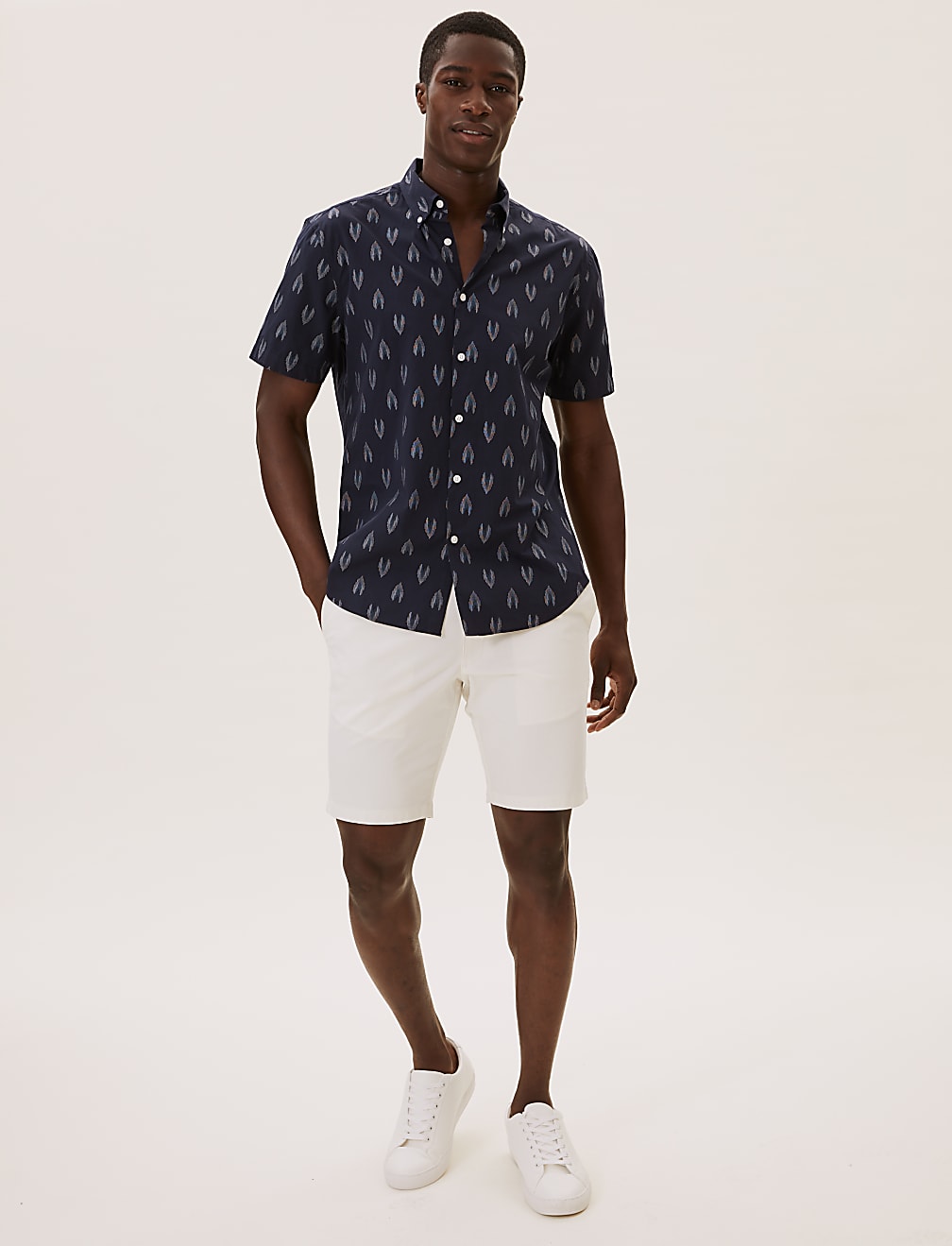 Pure Cotton Ikat Print Shirt