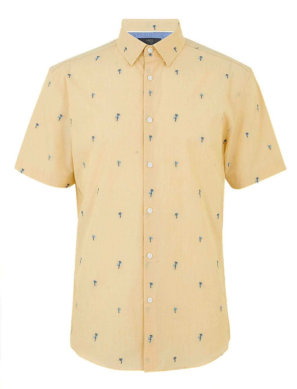 Pure Cotton Palm Tree Short Sleeve Shirt