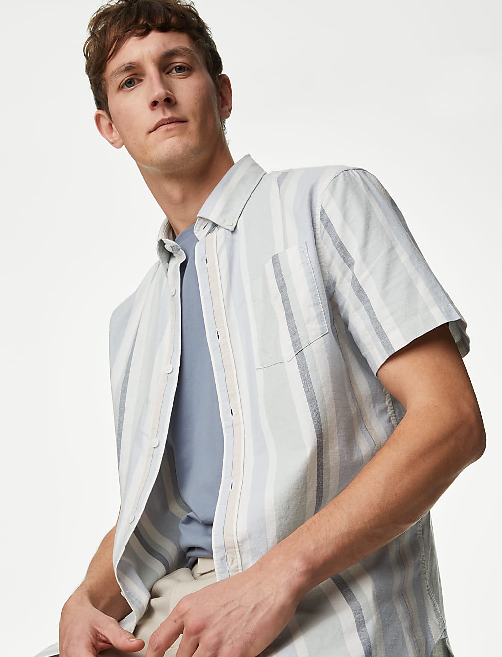 Pure Cotton Striped Oxford Shirt
