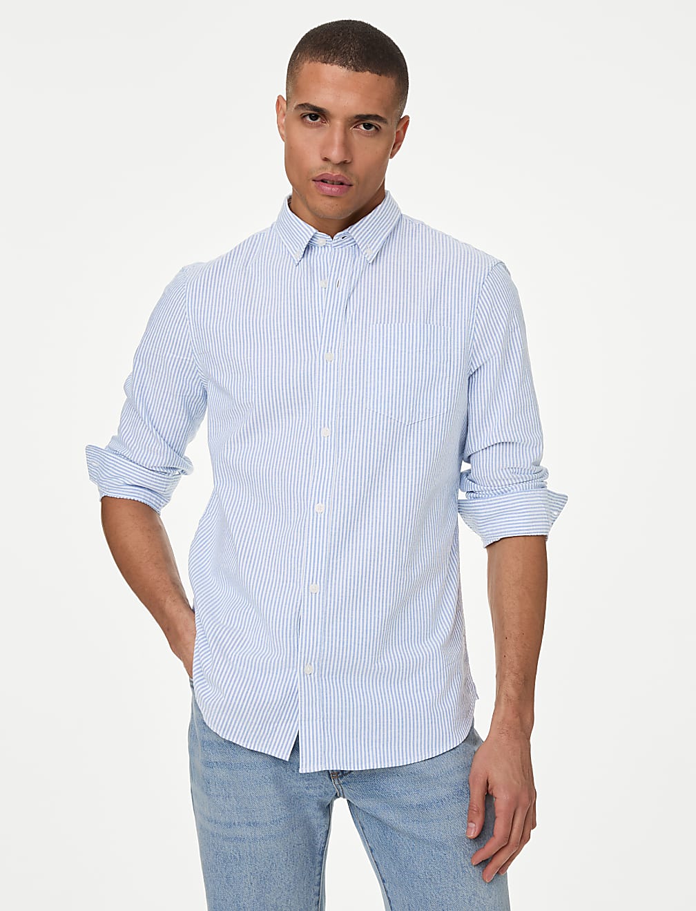 Pure Cotton Striped Oxford Shirt