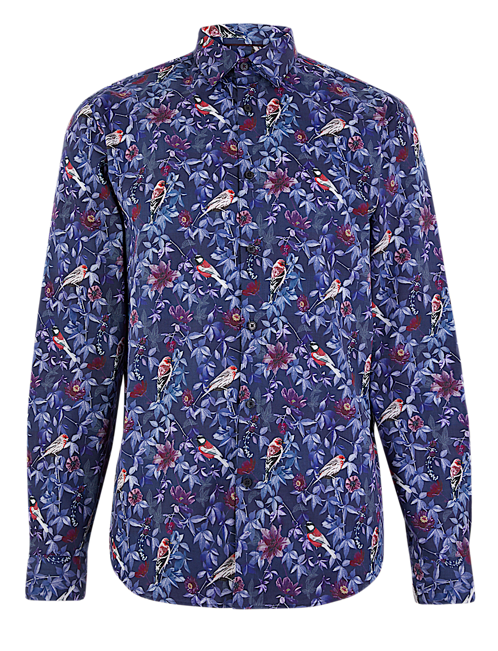 Cotton Bird Print Shirt