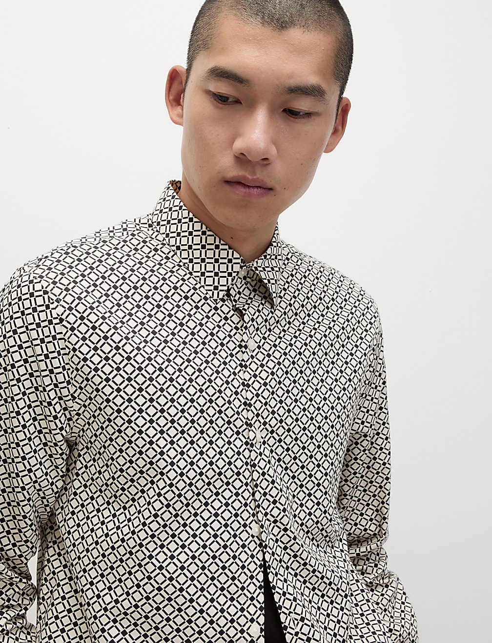 Cotton Blend Print Shirt