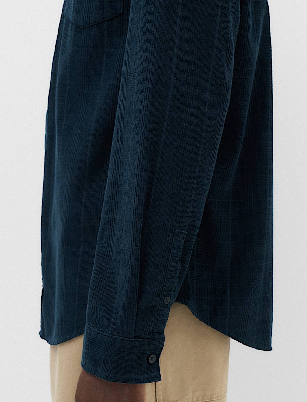 Regular Fit Checked Corduroy Shirt