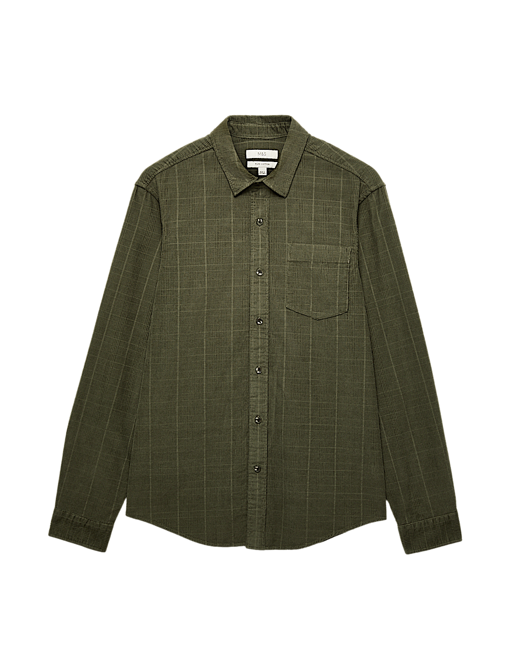 Regular Fit Checked Corduroy Shirt