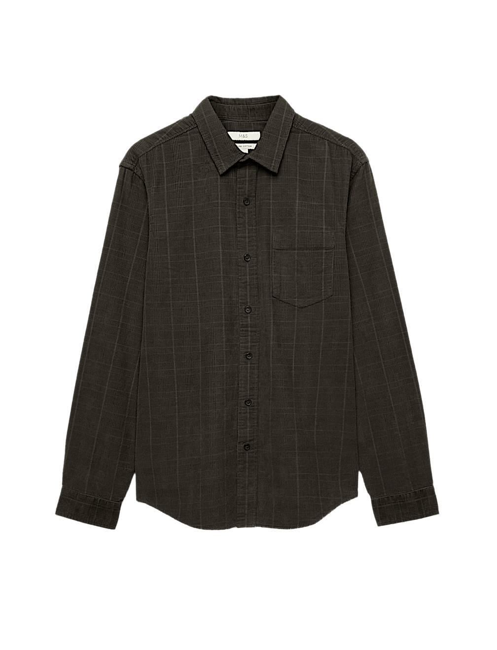 Regular Fit Checked Corduroy Shirt