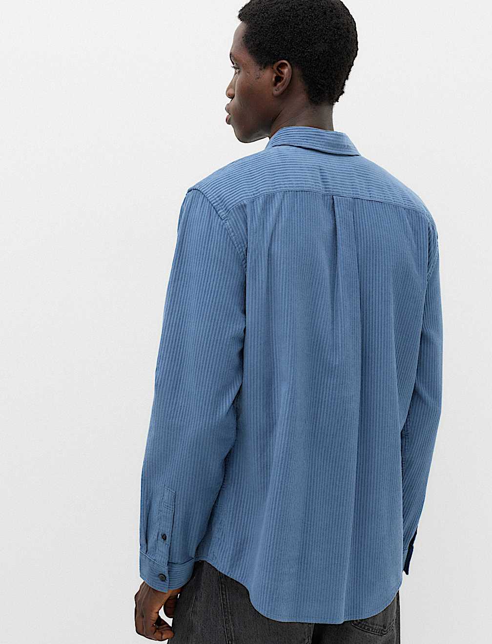 Regular Fit Striped Corduroy Shirt