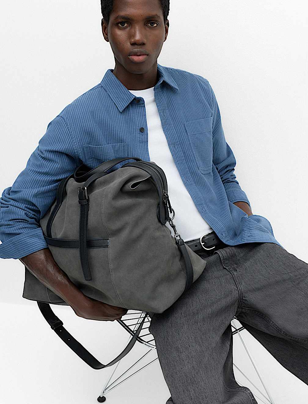 Regular Fit Striped Corduroy Shirt