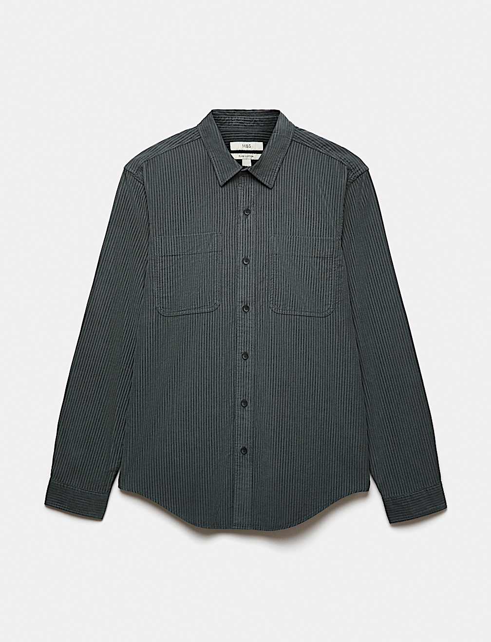 Regular Fit Striped Corduroy Shirt