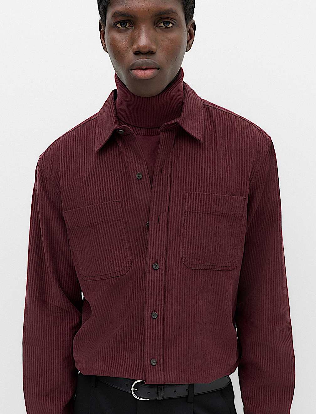 Regular Fit Striped Corduroy Shirt