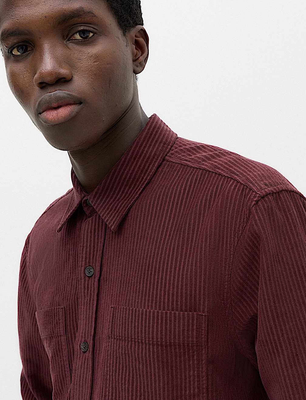 Regular Fit Striped Corduroy Shirt