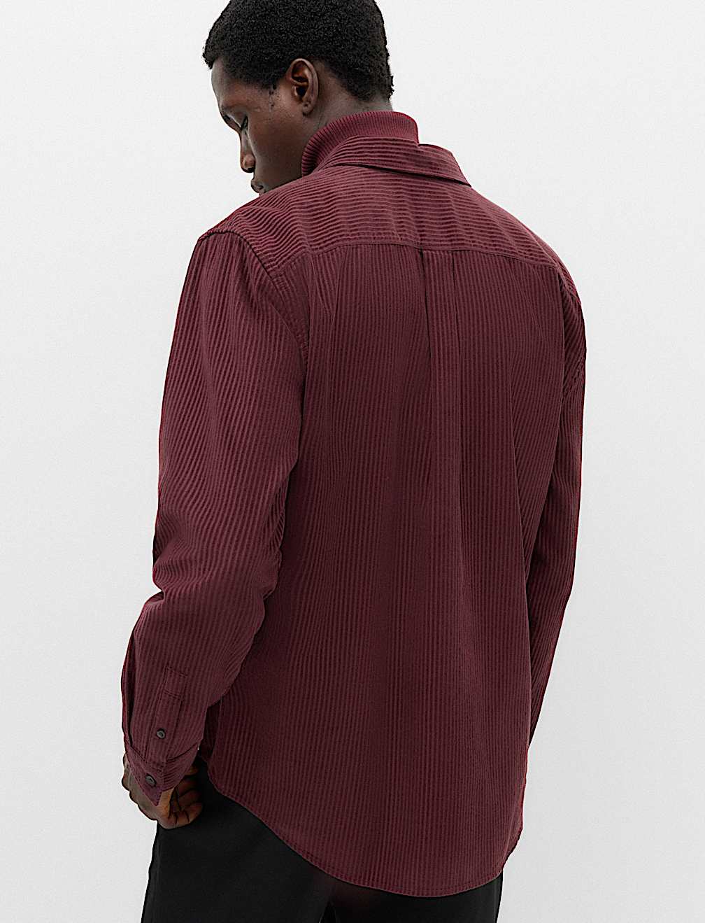 Regular Fit Striped Corduroy Shirt