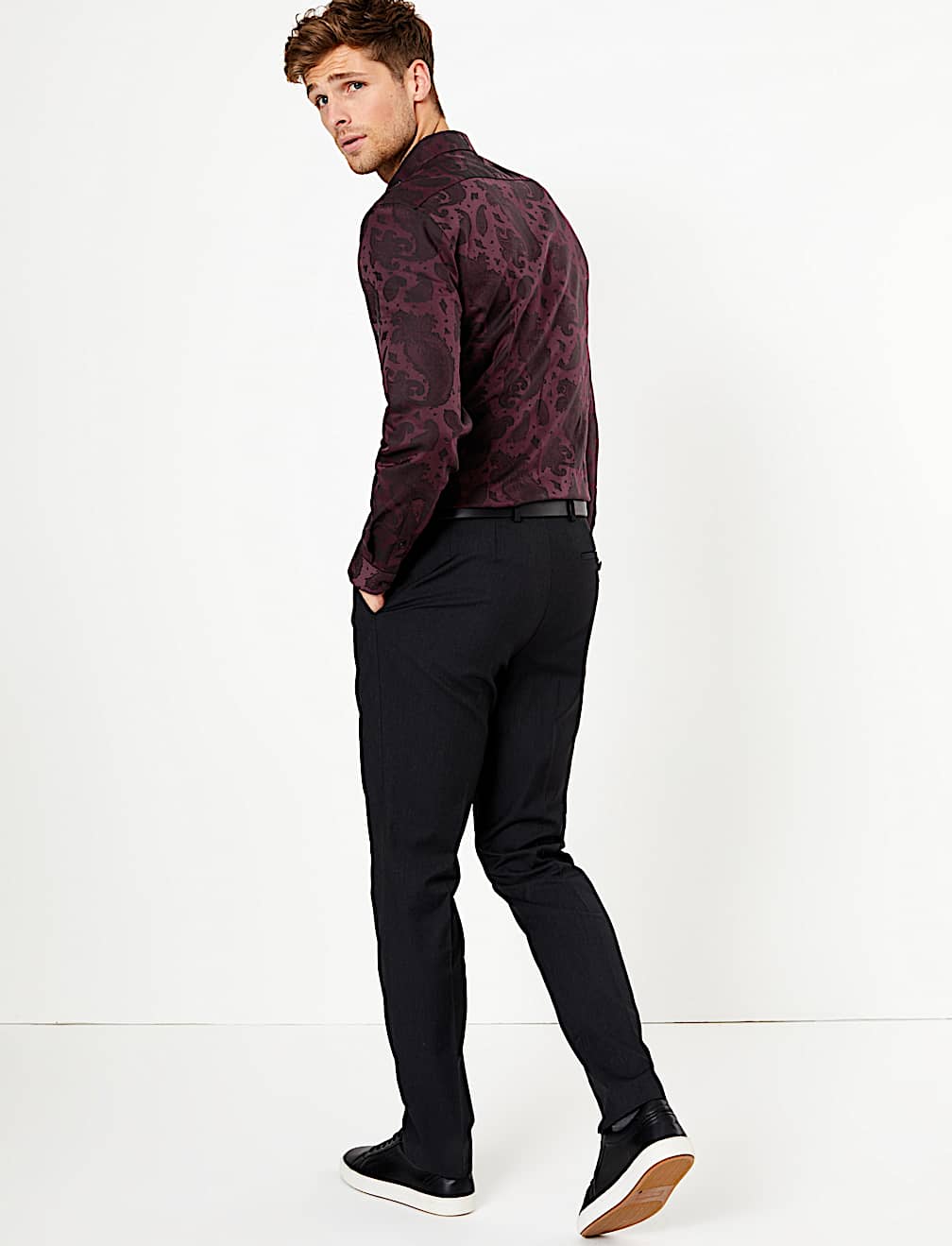 Pure Cotton Paisley Jacquard Shirt