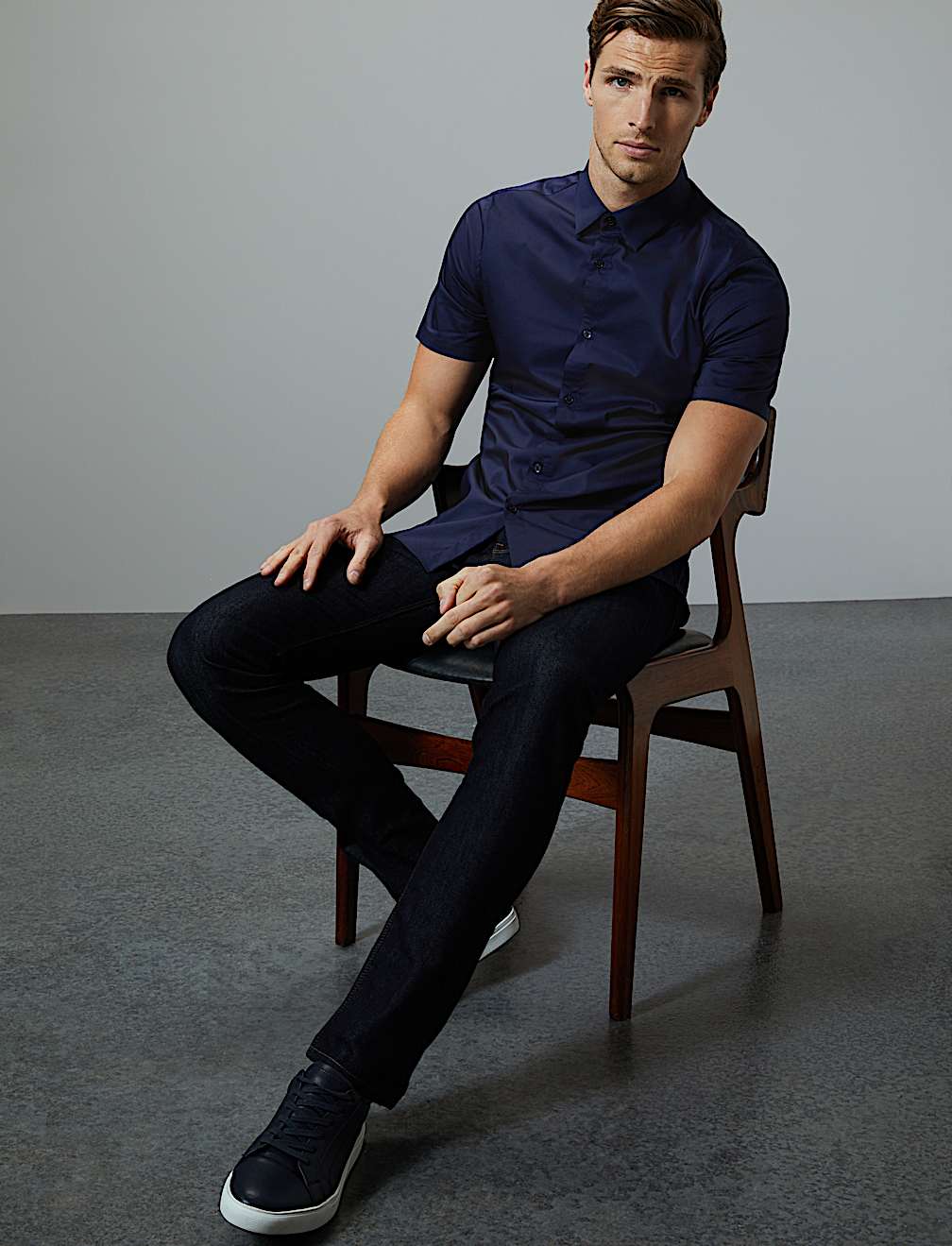 Cotton Rich Shirt with Stretch