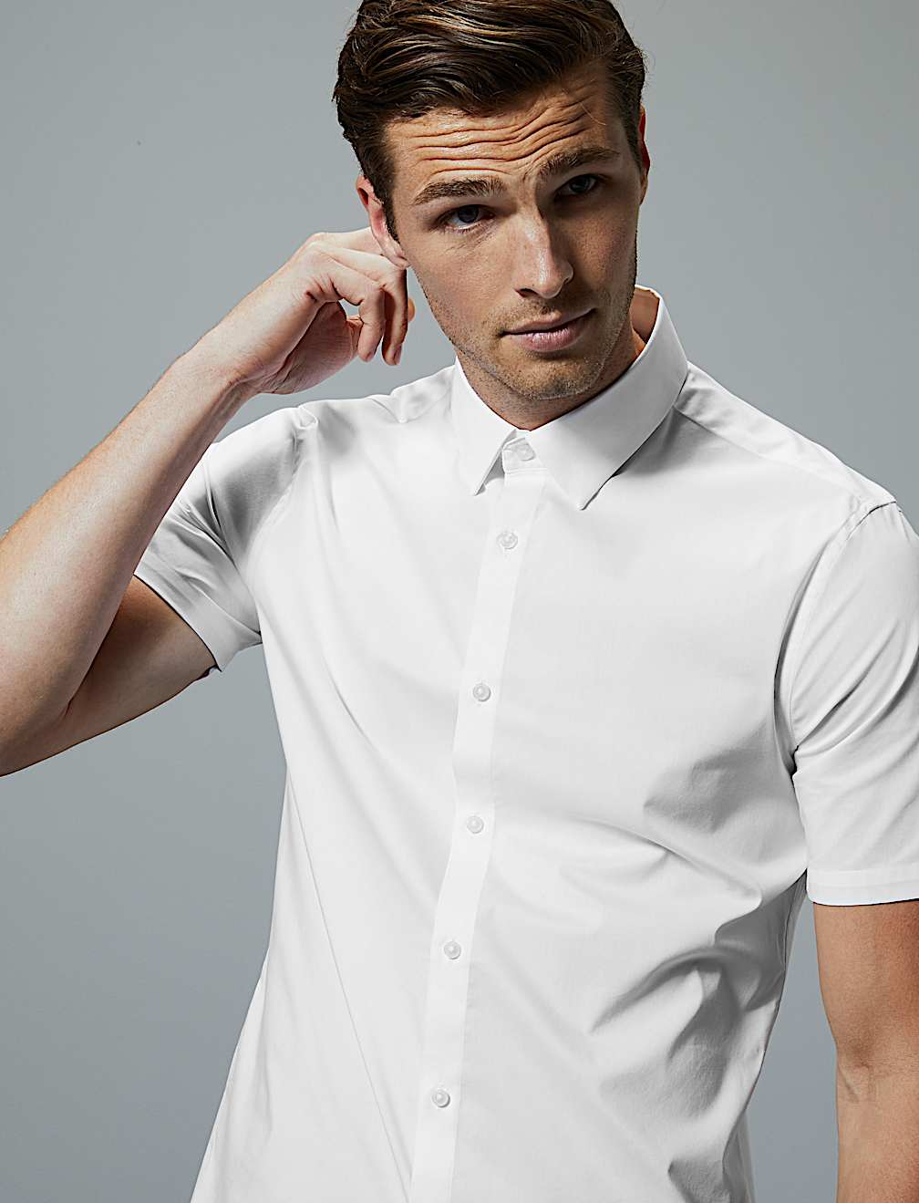 Cotton Rich Shirt with Stretch