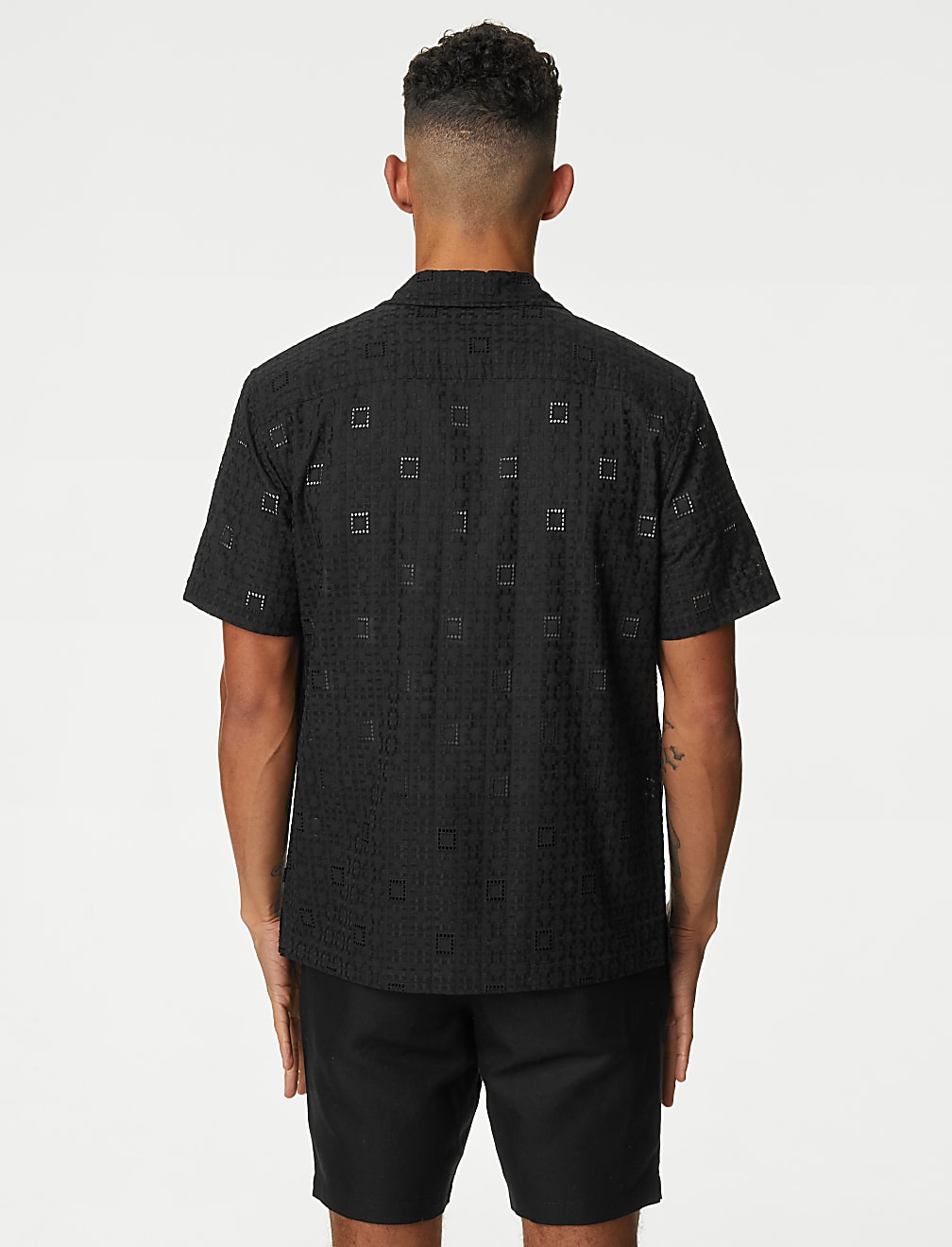 Easy Iron Pure Cotton Revere Collar Embroidered Shirt